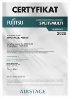 Certyfikat autoryzowanego instalatora FUJITSU