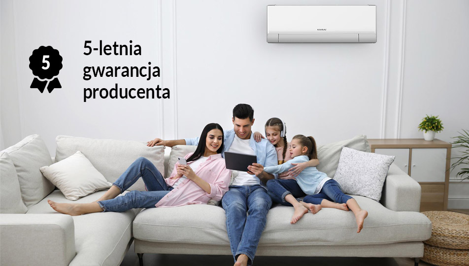 Klimatyzator Kaisai z 5-letnią gwarancją producenta