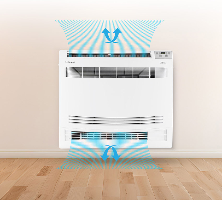 Dwustronny nawiew powietrza dla większego komfortu