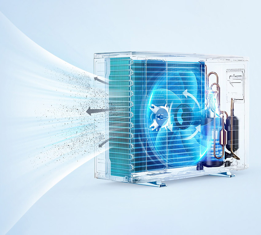 Czysta praca również na zewnątrz – samoczyszczenie jednostki zewnętrznej