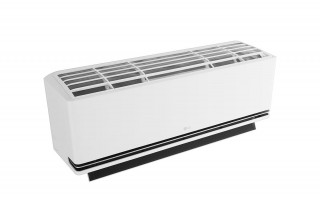 LG Dualcool Deluxe Soft Air - widok front, otwarta żaluzja